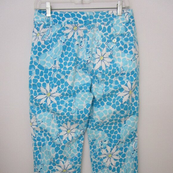 Lioness Leopard Ankle Crop Pant Blue Daisy Pockets - Picture 3 of 12